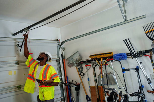 Professional Garage Door Panel Replacement technician working in Prophetstown, IL